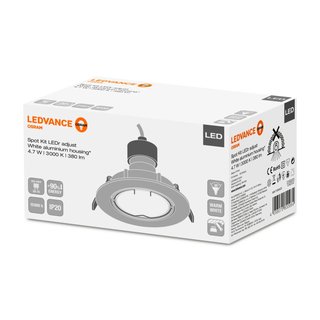 OSRAM LEDVANCE LED Einbaudownlight wei KIT GU10 mit Lampe 4,7 Watt 830 warmwei