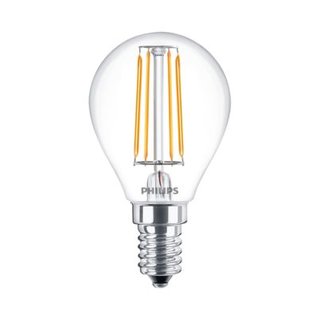 PHILIPS Classic LEDcandle Filament Tropfenlampe 4 Watt E14 827 2700 Kelvin P45 klar warmweiss extra