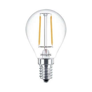 PHILIPS Classic LEDcandle Filament Tropfenlampe 2 Watt E14 827 2700 Kelvin P45 klar warmweiss extra