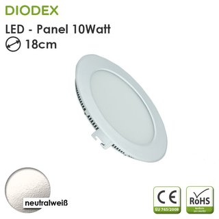 DIODEX LED Panel rund / 18cm / 10Watt / neutralwei� /...