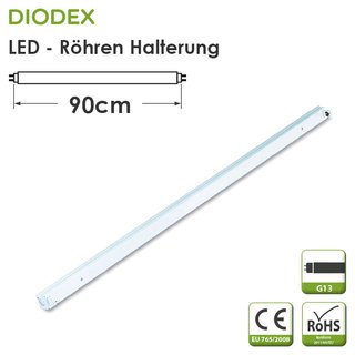 DIODEX LED Röhren Halterung / 90cm / weiß