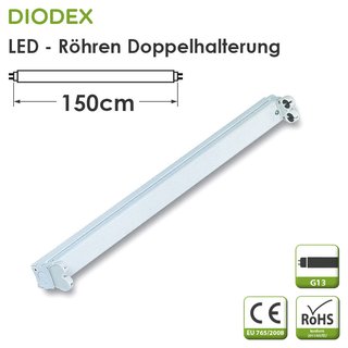 DIODEX LED Röhren Doppelhalterung / 150cm / weiß