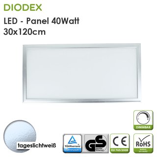 DIODEX LED Panel / 30x120cm / 40Watt / tageslichtweiß / 6000K / 3400 Lumen