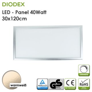 DIODEX LED Panel / 30x120cm / 40Watt / warmweiß / 3000K / 3400 Lumen