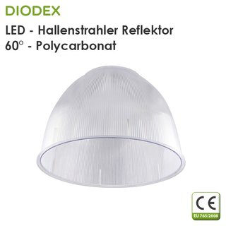 DIODEX 60° Reflektor aus Polycarbonat für LED Hallenstrahler
