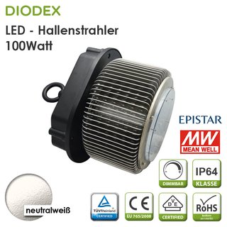 DIODEX LED Hallenstrahler / 100Watt / neutralweiß / 4000K / 8947 Lumen / dimmbar