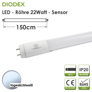 DIODEX 150cm LED-Rhre Sensor/ T8 / 22Watt / tageslichtwei / 6000K / matt
