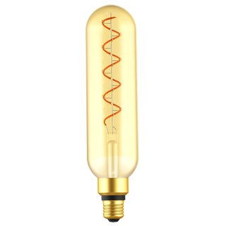 Blulaxa LED Filament Vintage Röhrenlampe T65 Goldglas 5 Watt 250 lm extra warmweiß E27