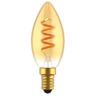 Blulaxa LED Filament Vintage Lampe Kerze Goldglas 2,5 Watt 125 lm extra warmweiß E14