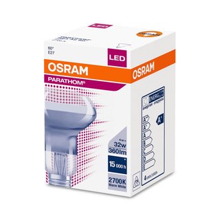 OSRAM LEDVANCE LED Reflektorlampe Filament Parathom R63 4 Watt 827 2700 Kelvin warmweiss extra E27 klar