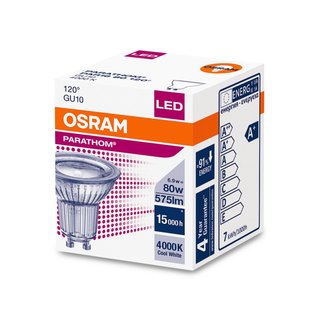 OSRAM LEDVANCE PARATHOM  PAR16   80 non-dim 120° 6,9W/840 GU10