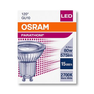 OSRAM LEDVANCE PARATHOM  PAR16   80 non-dim 120° 6,9W/827 GU10
