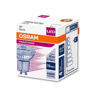 OSRAM LEDVANCE LED Reflektorlampe Parathom PAR1680 PAR16 GU10 6,9 Watt 36 Grad 840 4000 Kelvin neutralweiss