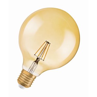 OSRAM LEDVANCE LED Globelampe Parathom Vintage1906 Filament Classic Globe35 4 Watt E27 824 warmweiss klar/gold