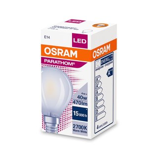 OSRAM LEDVANCE LED Tropfenampe Parathom Classic P CLP40 E14 4 Watt 827 warmweiss extra matt