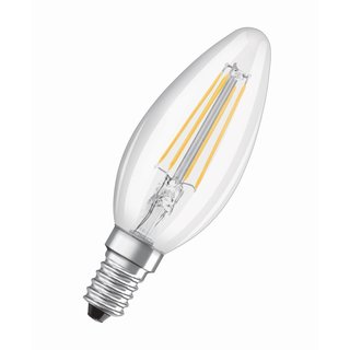 OSRAM LEDVANCE LED Kerzenlampe Parathom Filament Classic B CLB40 E14 4 Watt 827 warmweiss extra klar