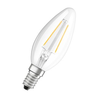 OSRAM LEDVANCE LED Kerzenlampe Filament Parathom Classic B 1,6 Watt 827 2700 Kelvin warmweiss extra E14 klar